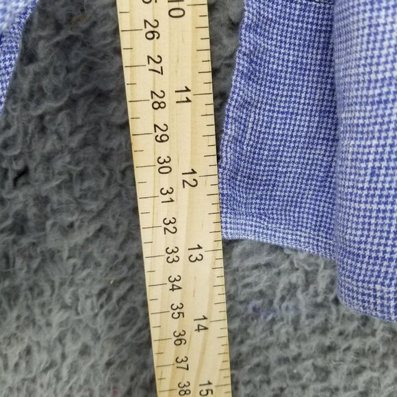 Boho Chic Shirt Womens Small Blue 100% Linen Button Up Long Sleeve - Picture 6 of 12